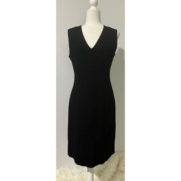Moschino Black midi dress 100% Virgin wool sleeveless 10 - Picture 1 of 9